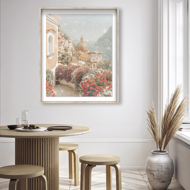Clifftop Crimson I Shadowbox Nautical & Beach Print by Oliver Gal, Black Frame, 16 x 20, 37.5"H x 46.5"W, White Shadowbox