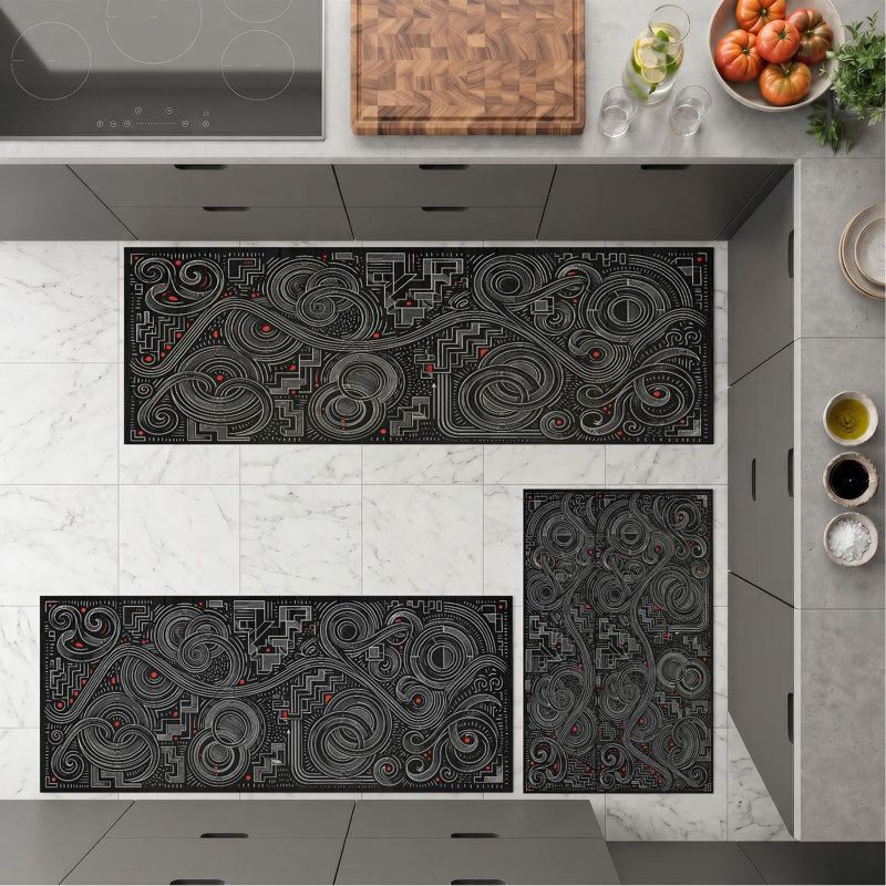 Celtic Knot Non-Slip Washable Kitchen Mats
