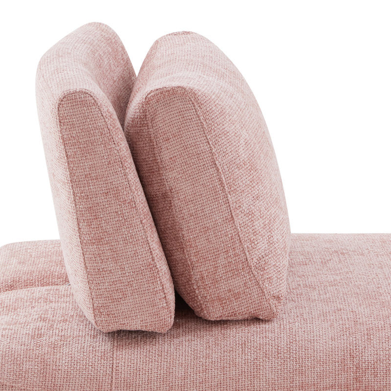 Fauteuil modulaire extensible Aukeem, Chenille rose