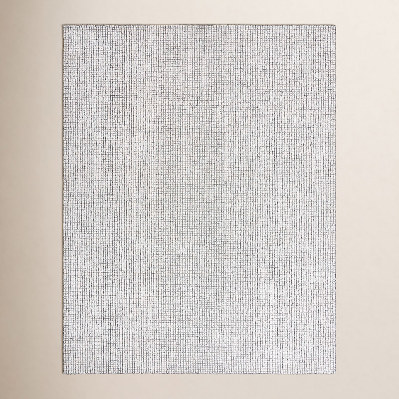 Rowe Handmade Tufted Ivory/Black Area Rug, Rectangle 8' x 10'