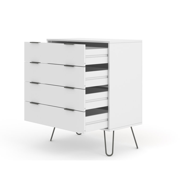 Dufresne 4 Drawer white bedroom chest of drawers