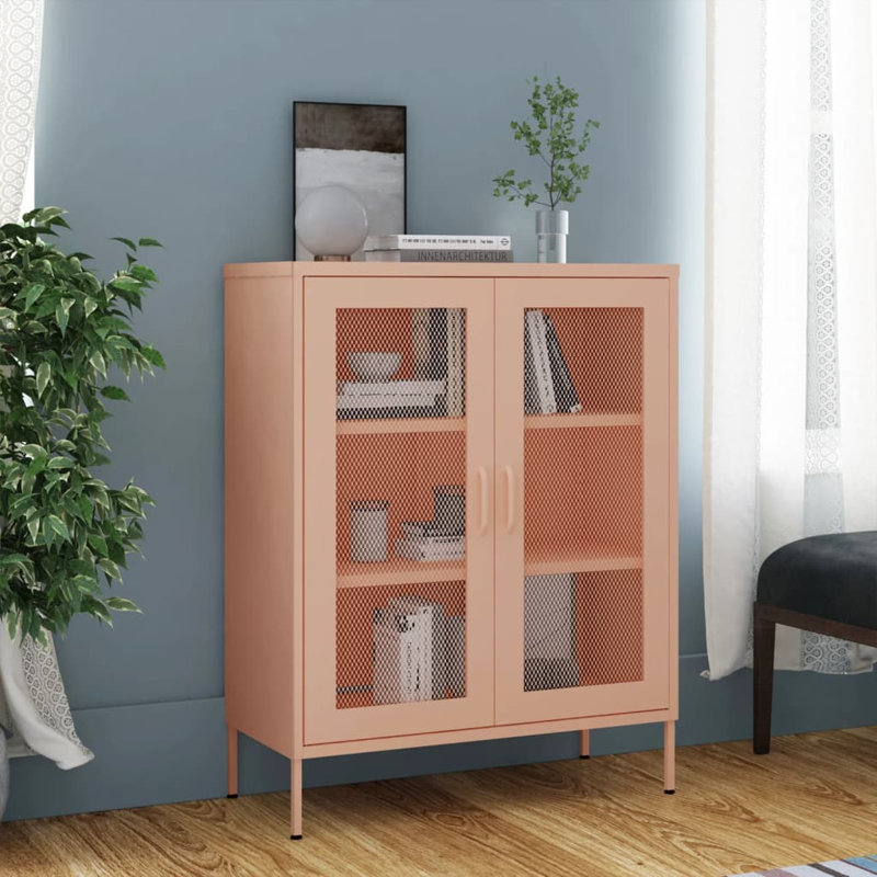 Harstad Storage Cabinet 80x35x101,5 cm Steel, Pink