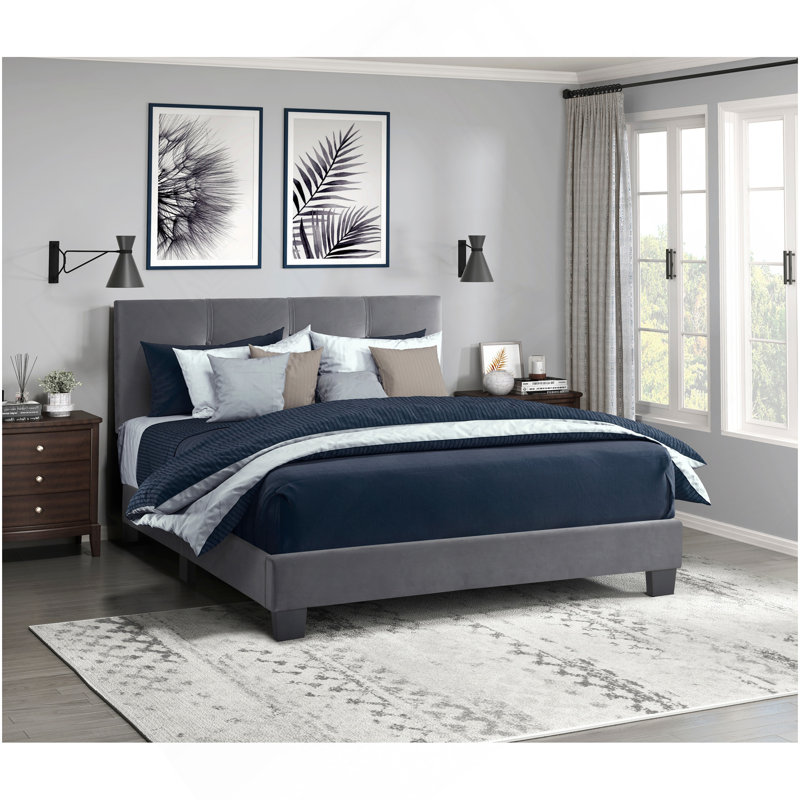 Mobilier de chambre à coucher 1pc, Lit double, Dark Grey