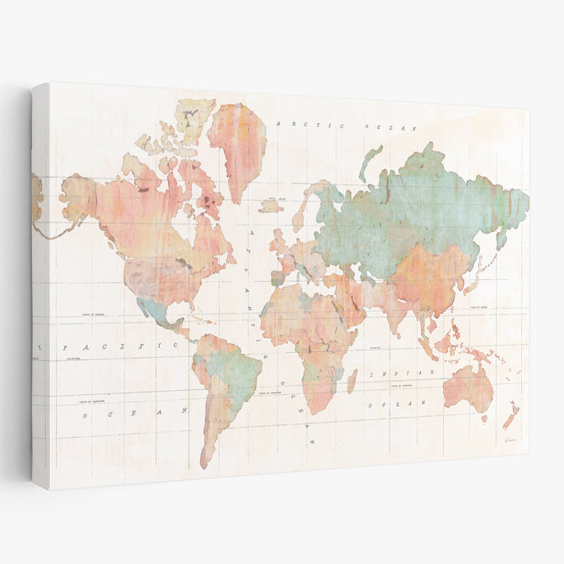 Across The World V3 - Continents Green Grids Cartes, H 24 po x l 16 po