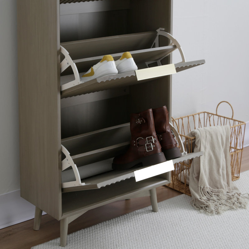 12 Pair Shoe Rack, Grey