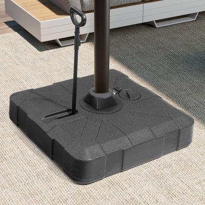 Plastic 330LBS Free Standing Cantilever Umbrella Base with Wheels  | One-Person Easy Mobility