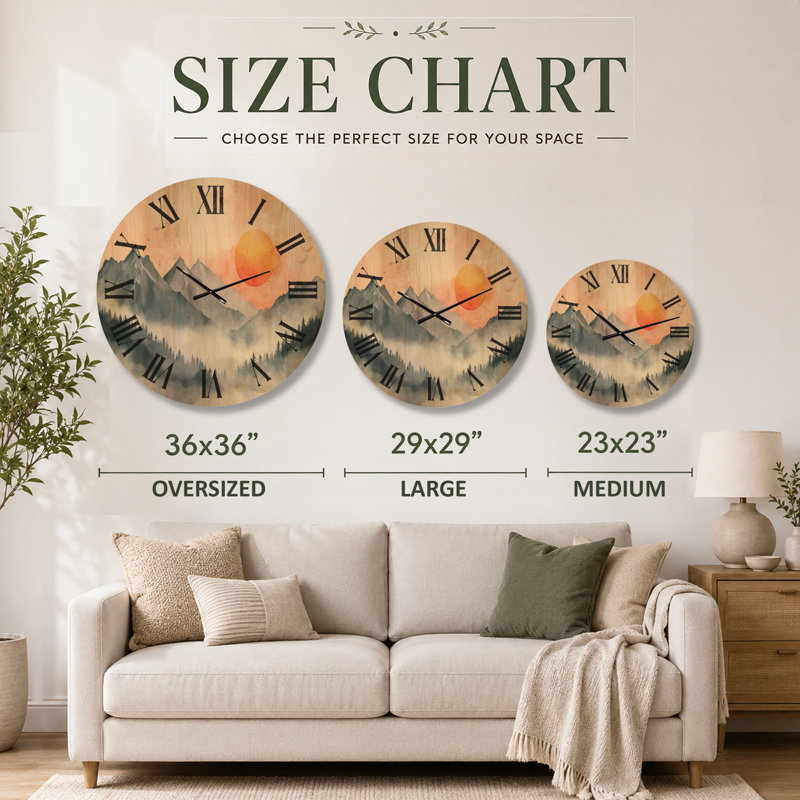 Très grande horloge murale en bois, Oversized