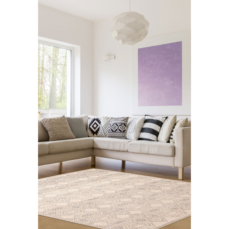 Tapis unique brun clair de 5 pi 2 po x 7 pi 3 po Sienna