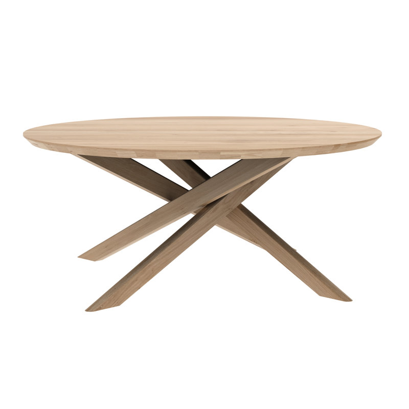 Mikado Solid Wood Coffee Table, 16" H x 39.4" L x 39.4" W, Natural Oak