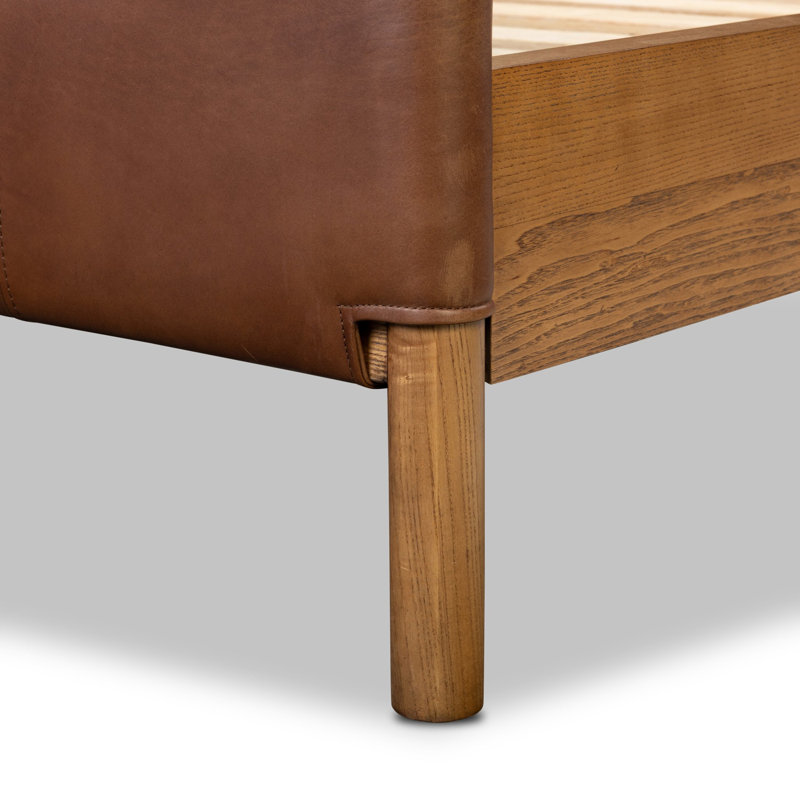 Salado Leather Solid Wood Bed, California King, Heirloom Sienna