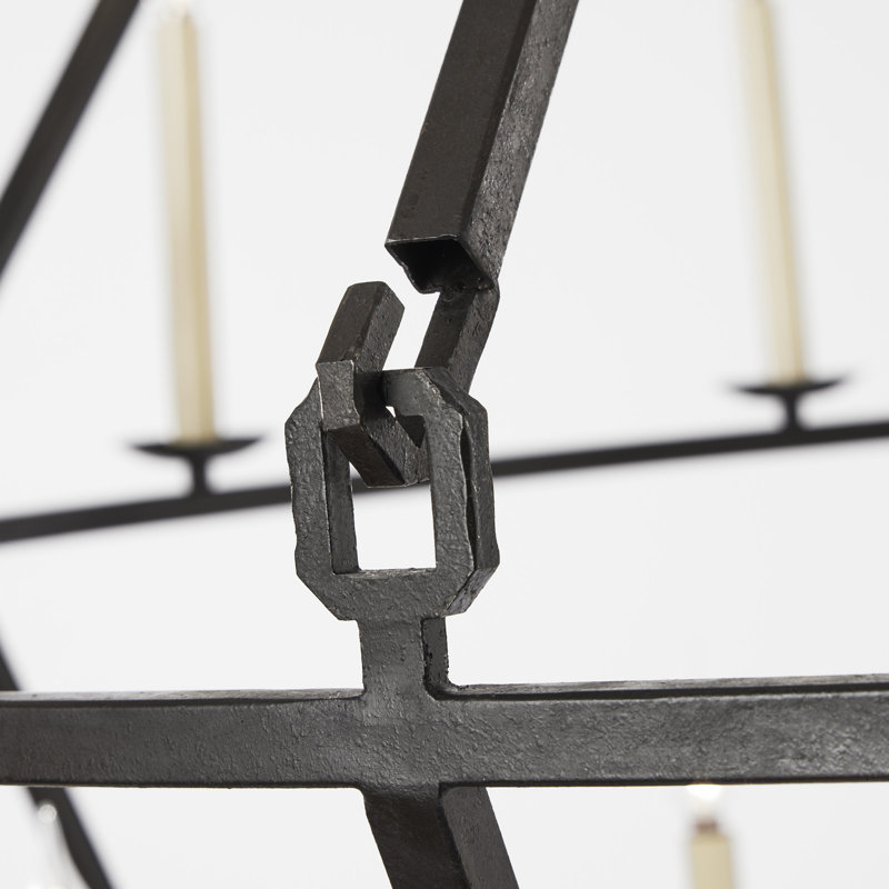 Chapman & Myers Darlana Two-Tier Chandelier, Aged Iron, 53.25" H x 50" W x 50" D