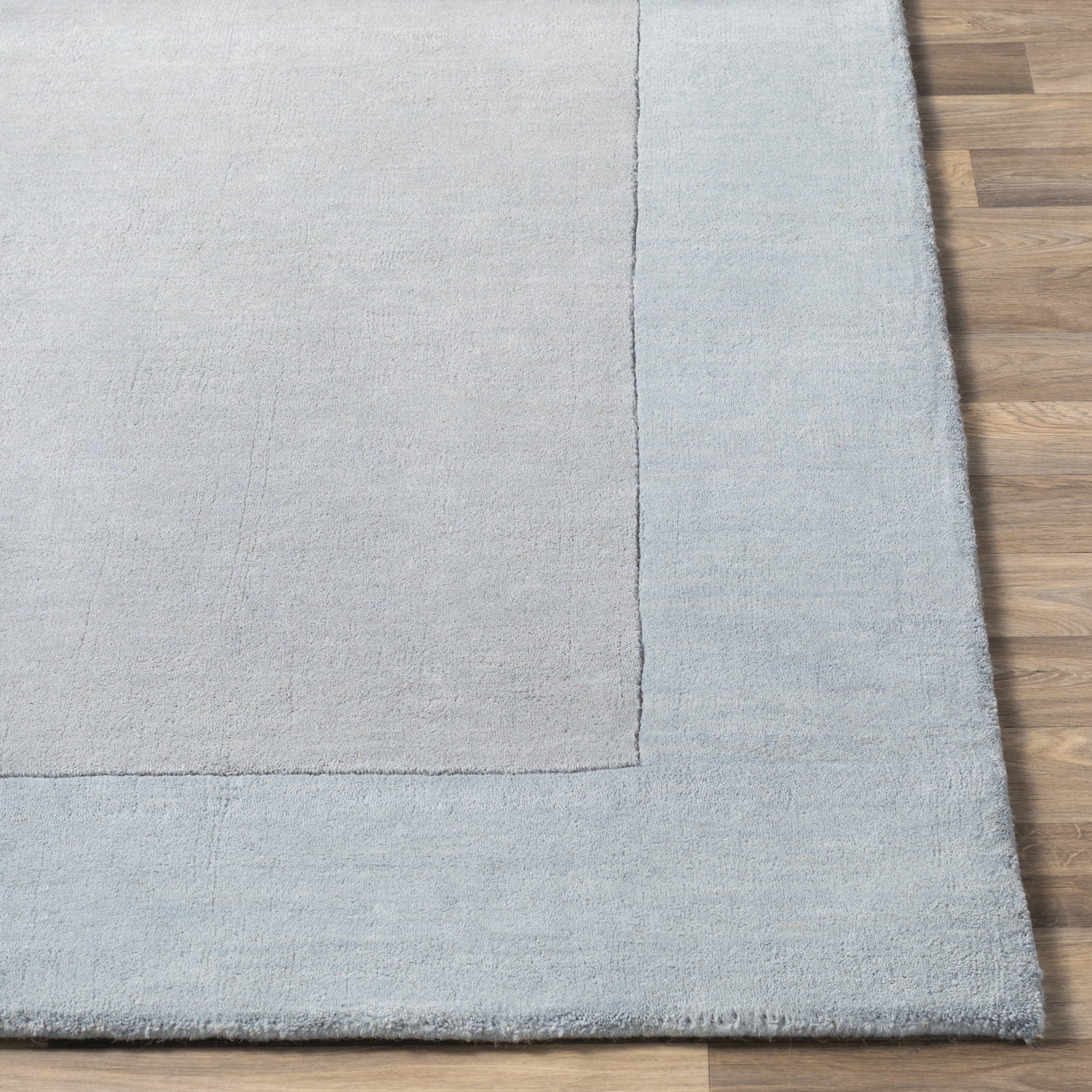 Dolma Gray Aqua Hand-Loomed Wool Rug, Rectangle 12' x 15'