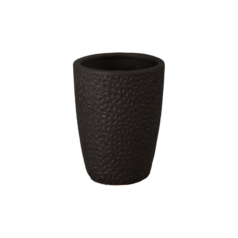 Notch Planter, Matt Black, 14" H x 10" W x 10" D