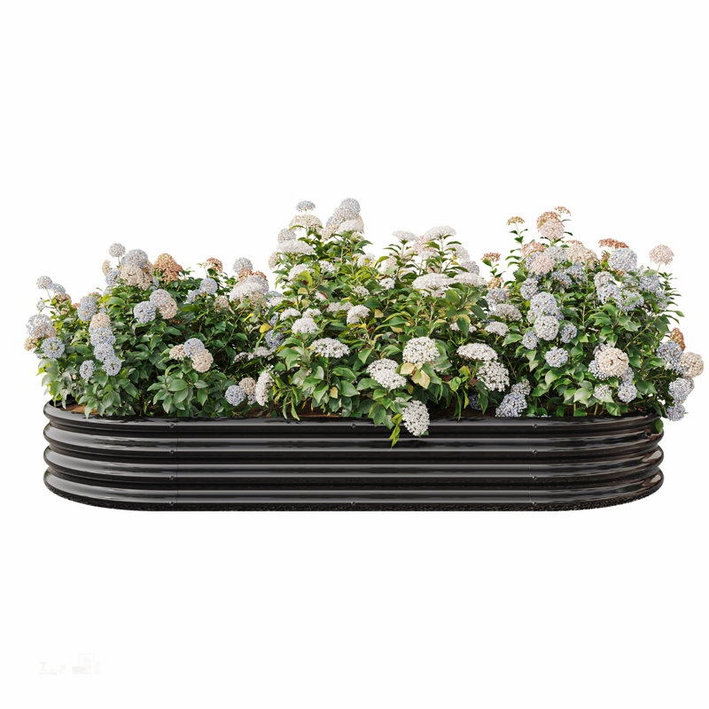 Galvanized Raised Garden Bed Kit, Heavy Duty, Rust-Resistant, Easy Assembly for Outdoor Vegetables, Flowers, and Herbs, Black
