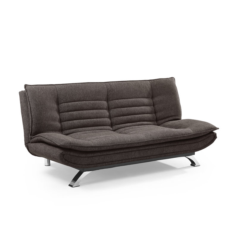 Bridglal 196.1Cm Wide Tight Back Convertible Sofa, Black Polyester Blend