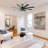72 Inch Industrial Black Caged Ceiling Fan with Remote, Silent DC Motor Large Ceiling Fan with Light for Diningroom-578667202