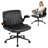 Oil-Waxed Leather Swivel Chair With Flip-Up Armrests-974970028