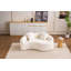 Canapé modulaire courbé en S en chenille: double profondeur (21,3 po et 26,8 po), blanc, sans assemblage, compact pour les petits espaces, 400 lb, L 66,9 po-1034082461
