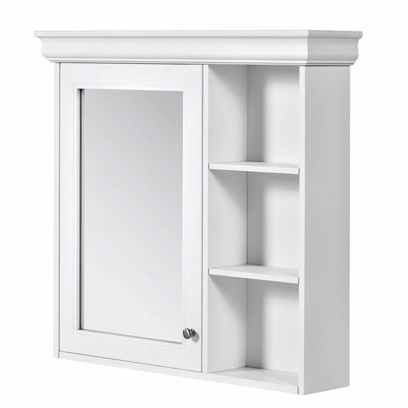 Armoire à pharmacie de salle de bain 30 po x 28 po avec miroir, armoire à miroir murale avec rangement, armoire de rangement blanche pour salle de bain