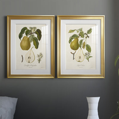 " Vintage Pears I " 2 - Pieces Painting Print