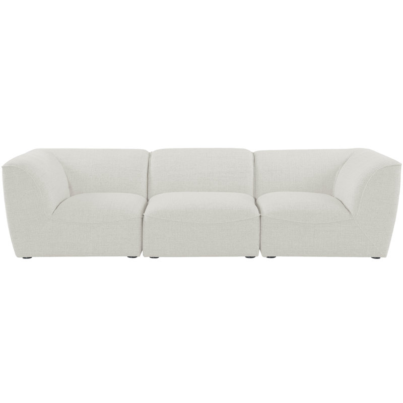 Canapé modulaire en lin Camari, Tissu crème texturé en lin