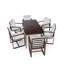 Ensemble repas 7 pièces en bois d'acacia avec coussins amovibles Eastmane-112548448