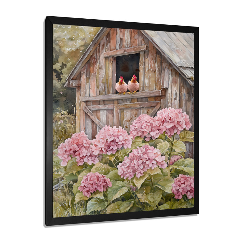 Drayvon - Floral Canvas Wall Art, Reproduction encadrée d'une seule photo, Noir, noir, noir, noir, H 20 po x l 12 po