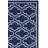 Rodgers Hand Woven Flat Weave Banana Silk/Wool/Cotton Geometric Rug in Ivory/Navy-1605797364