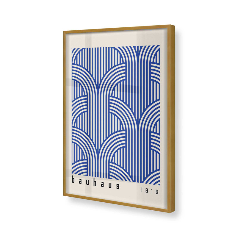 Bauhaus Abstract Arches, H 15,25 po x l 12,25 po, Doré