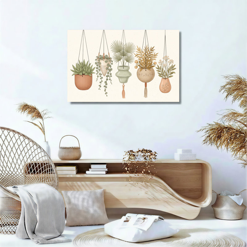 Ensemble de 1 tableau sur toile représentant des plantes suspendues, 32"H x 48"W, Wrapped Canvas