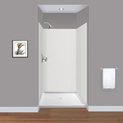 Mur de douche à 3 panneaux l 48" x p 48" avec tube adhésif en silicone Expressions