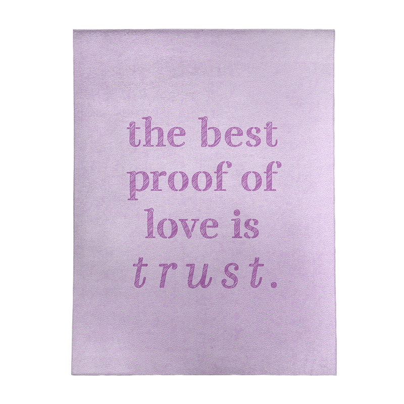 Tapis d’amour en polyester à & trust quoted quot, Rectangle 5 pi x 7 pi