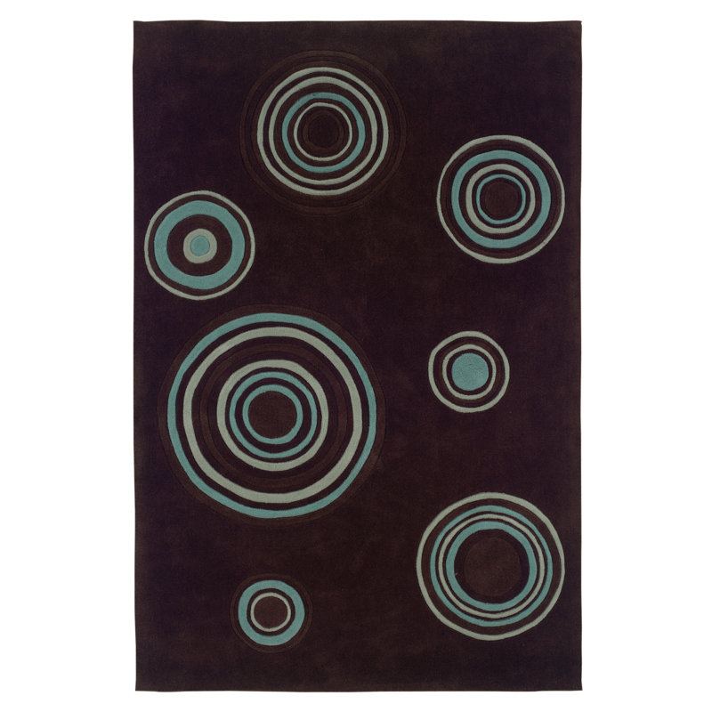 Marisela Handmade Rug Chocolate And Spa Blue, Rectangle 5' x 7'