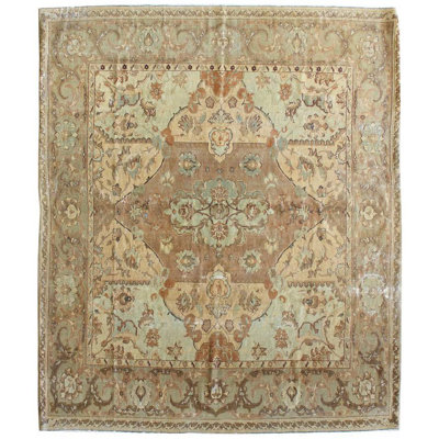 One-of-a-Kind Rectangle 9'9" X 10'9" Wool Area Rug in Brown/Green