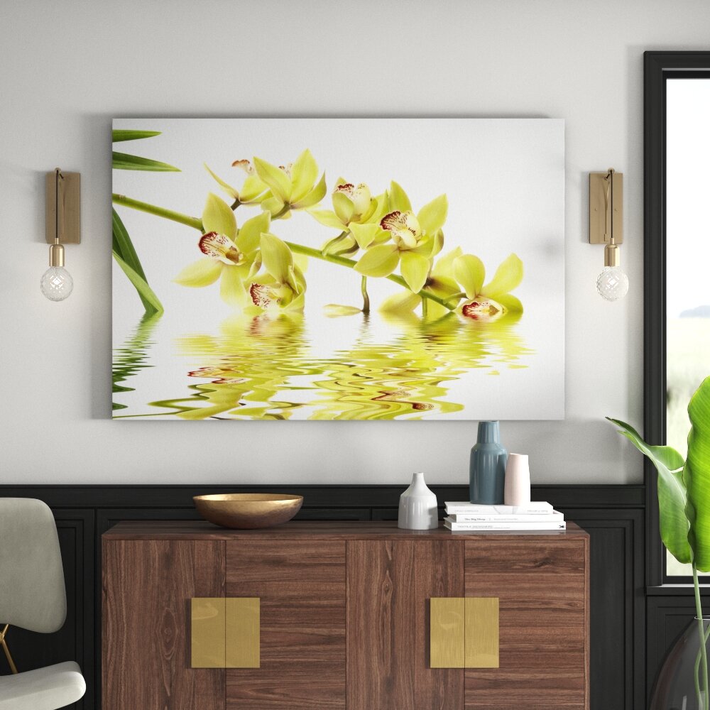 Fotodruck Elegante Orchideen auf Wasser