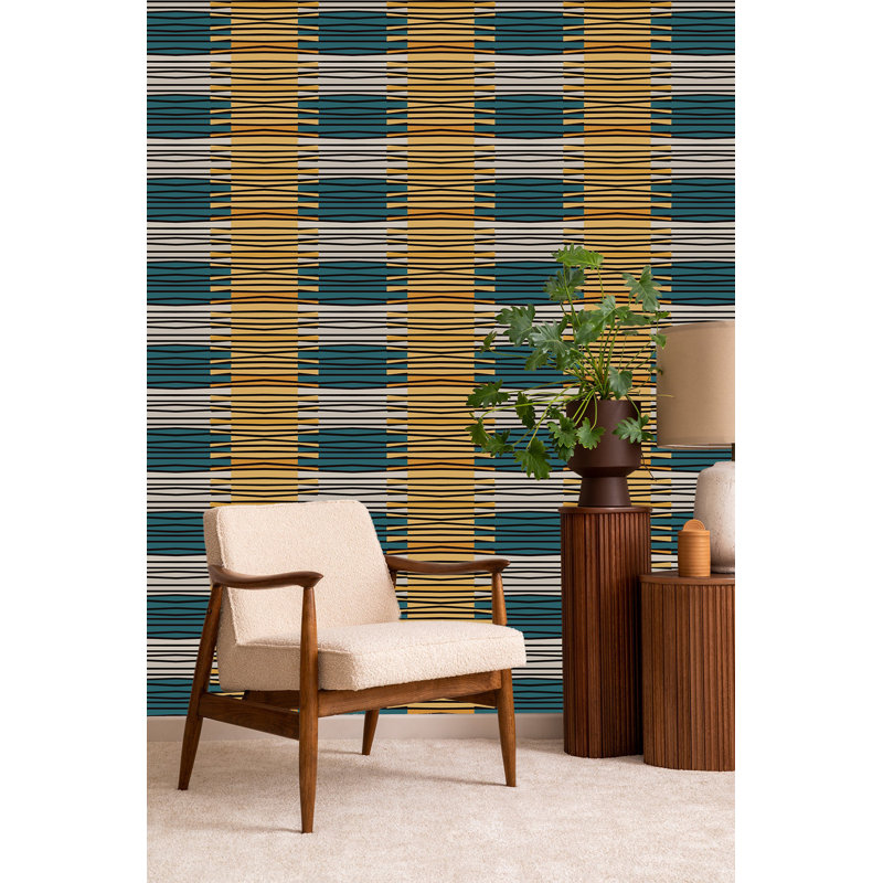 10' L x 25" W Wallpaper Roll, Teal