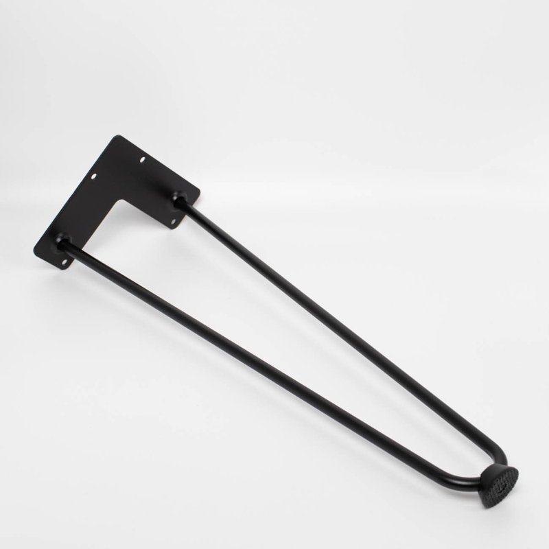 Mid Century Modern Hairpin Furniture Legs, 18" H, Charcoal (Black)