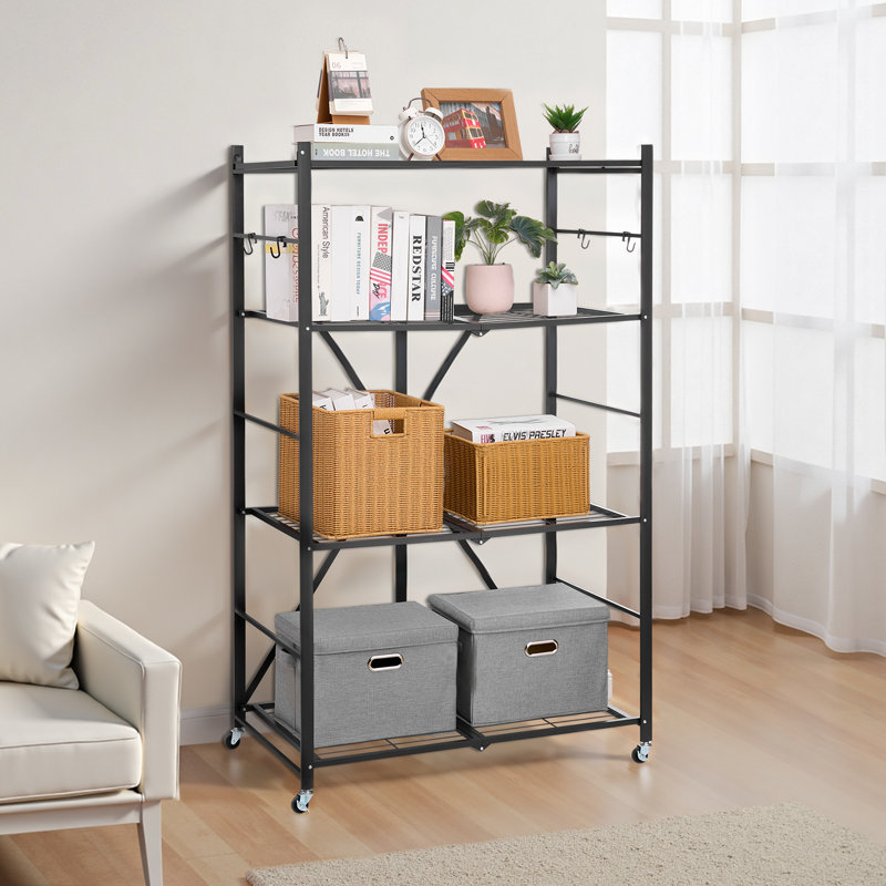 Tablette de rangement pliante avec roulettes