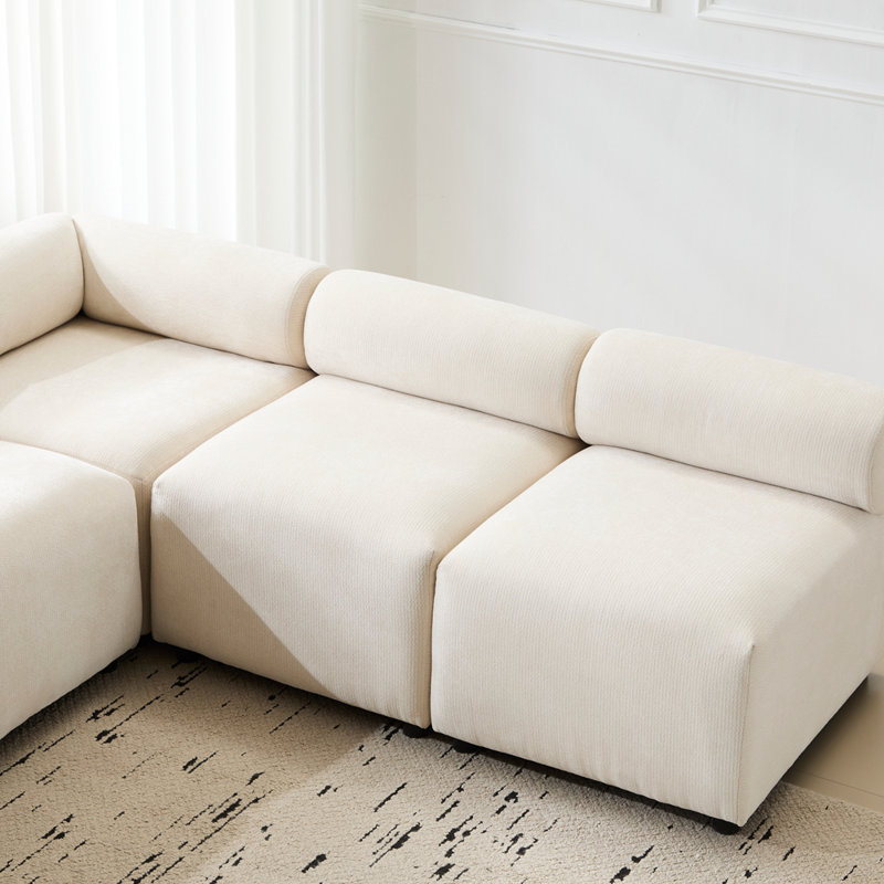 Canapé modulaire à combinaison en V de 83 po et 5 pièces modulaire
