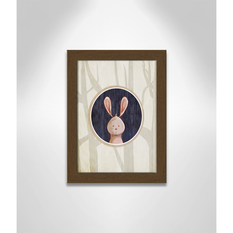 «Juvenile Forest Animals», impression sur papier, H 14 po x l 10 po x P 0,6 po, Cadre plat noyer