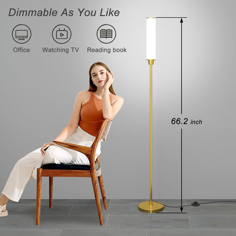 Joclynn 66.2'' Traditional Floor Lamp, Gold