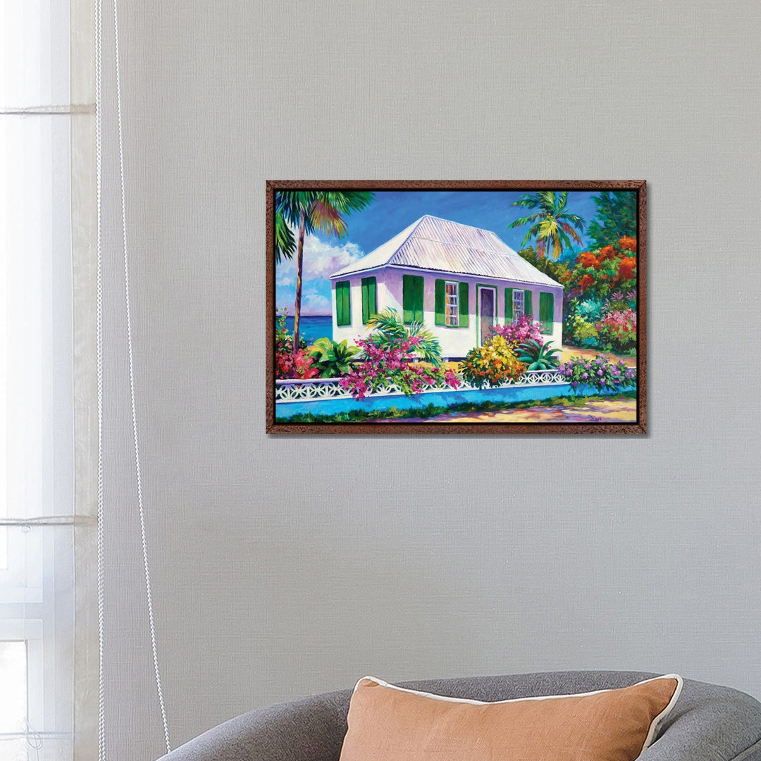 Haus mit grünen Fensterläden von John Clark - Galerie-verpackte Leinwand Giclée auf Leinwand