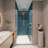 1 3/8" Adjustment,Universal Pivot Shower Door, Open Outside, With 1/4" Tempered Glass-121415799