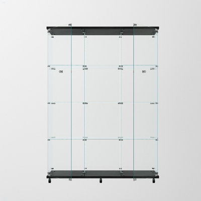Tempered Glass Display Cabinet, Wine Cabinet,Storage Cabinet,File Cabinet,With Bluetooth LED Light Strip,Lock On The Door,Equipped With Cast,Easy To M by Orren Ellis