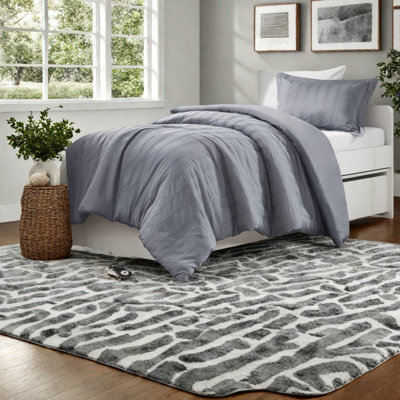 Ensemble de literie 2 pièces élégant, polyester durable, rayures tissées modernes pour lits simples / simples TG