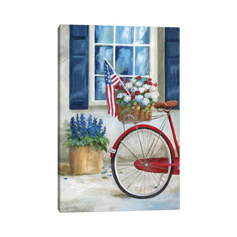 Patriot Bike I by Nan - Wrapped Canvas Gallery-Wrapped Canvas Giclée, 20.32 cm H x 30.48 cm W