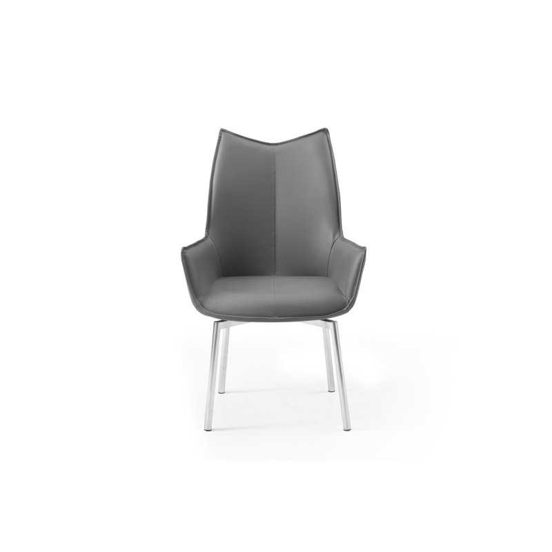 Chaise de salle à manger rembourrée gris foncé Modern Luxury 
