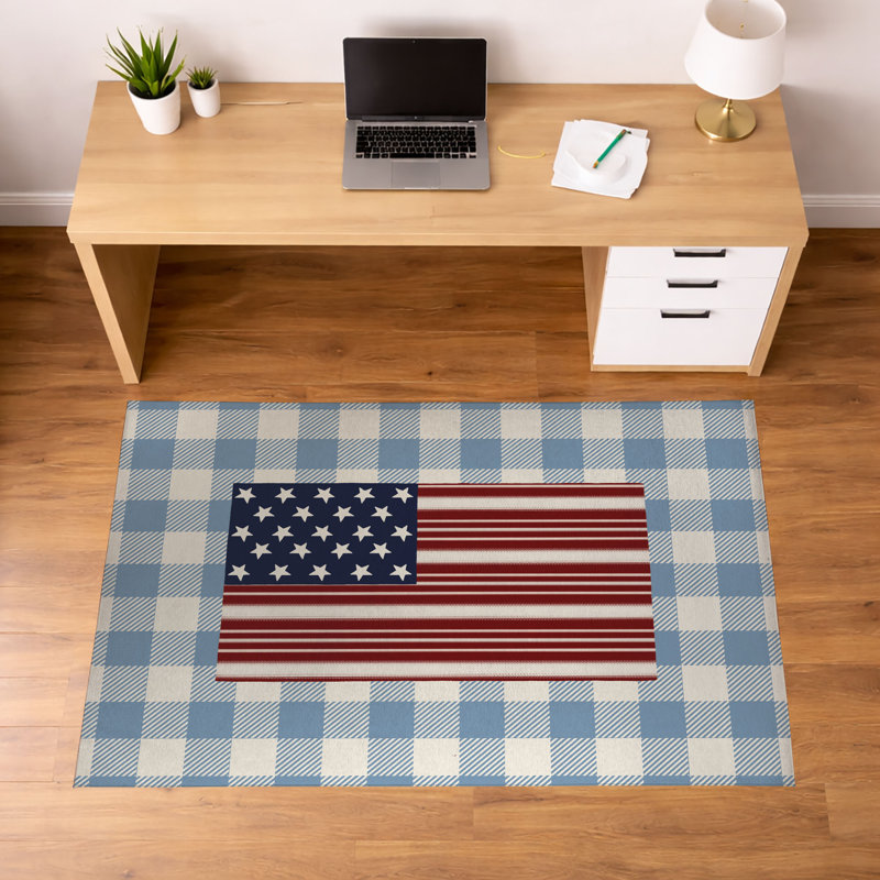 Tapis de sol antidérapant Star, Bleu, L 60 po x P 84 po