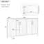 Armoire d'appoint Shmuel avec 4 portes et pieds en bois massif-800749496