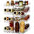 Revolving Spice Rack Organizer For Cabinet, DIY Adjustable 8 Tier Clear Rotating Spice Shelf Countertop, Space Saving Lazy Susan Seasoning Organizer For Kitchen, Pantry Cupboard Storage Turntable